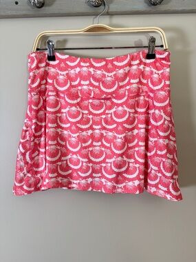 Gottex Coral Pink Shell-Print Skort